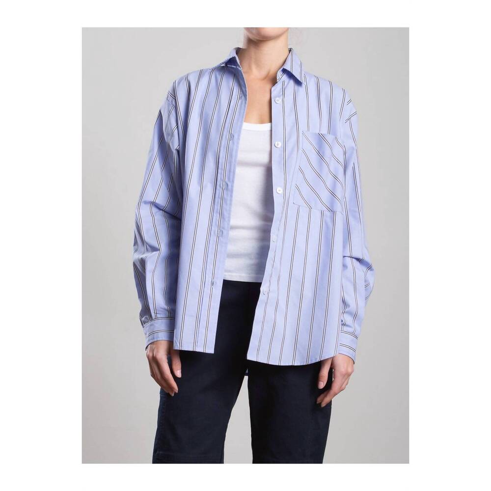 NEW PHARAOH jessie japanese stripe shirt in periwinkle